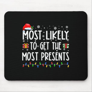 Most Likely To Get The Most Presents Christmas Fam Mouse Mat