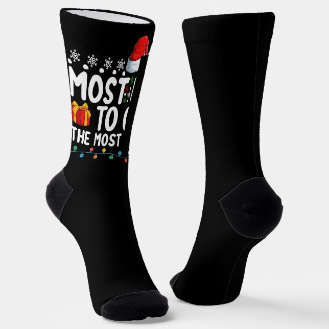 Most Likely To Get The Most Presents Gifts Christm Socks (Angled)