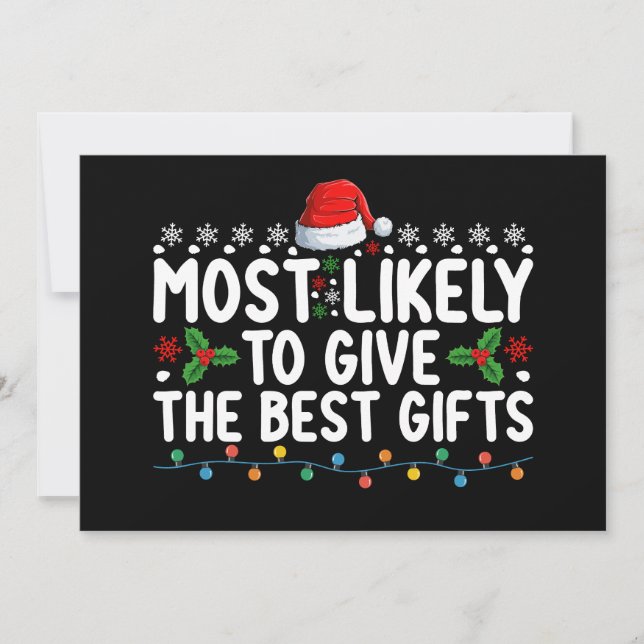 Most Likely To Give The Best Gifts Christmas Invitation (Front)