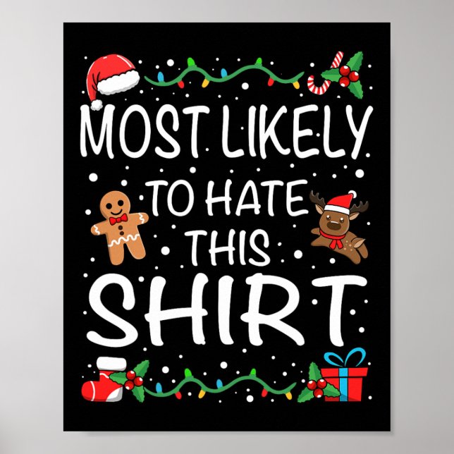 Most Likely To Hate This  Family Christmas  Poster (Front)