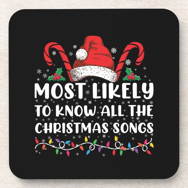 Most Likely To Know All The Christmas Songs  Coaster (Front)