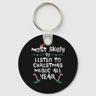 Most Likely To Lister Christmas Music Xmas Family Key Ring