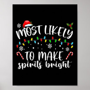 Most Likely To Make Spirits Bright Merry Christmas Poster