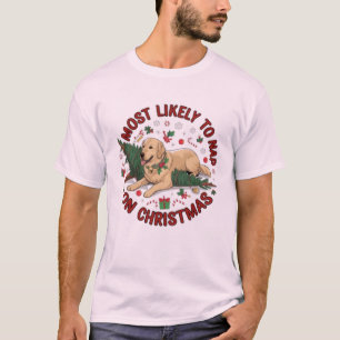 Most Likely to Nap Christmas Dog Holiday,Pup T-Shirt