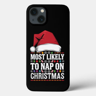 Most Likely To Nap On Christmas Family Matching iPhone 13 Case