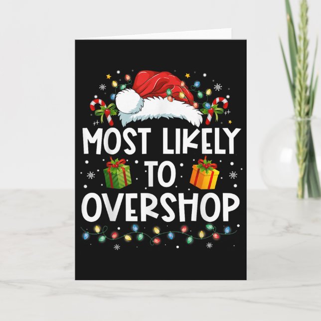 Most Likely To Overshop Shopping Family Crew Chris Card (Front)