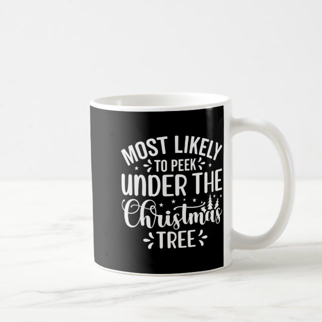 Most Likely To Peek Under The Tree  Coffee Mug (Right)