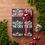 Most Likely To Pet All The Cats Christmas Family Wrapping Paper<br><div class="desc">Most Likely To Pet All The Cats Christmas Family Holiday</div>
