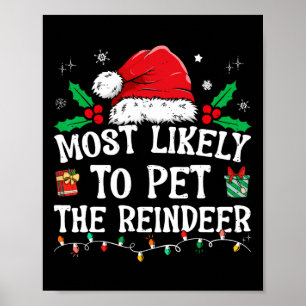 Most Likely To Pet The Reindeer Fun Christmas Poster