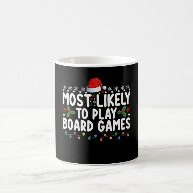 Most Likely To Play Board Games Christmas Family Coffee Mug (Center)