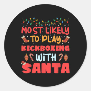 Most Likely To Play Skateboarding With Santa Chris Classic Round Sticker