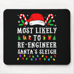 Most Likely To Re-engineer Santa's Sleigh Christma Mouse Mat