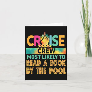 Most Likely To Read A Book By The Pool Cruise Crew Card