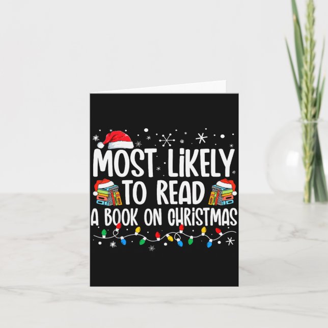 Most Likely To Read A Book On Christmas Matching F Card (Front)