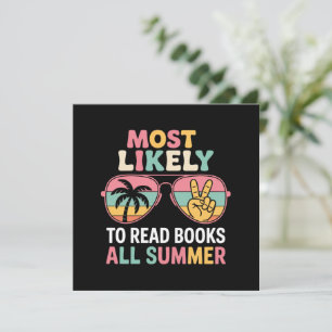 Most Likely To Read Books All Summer Teacher Gift Invitation