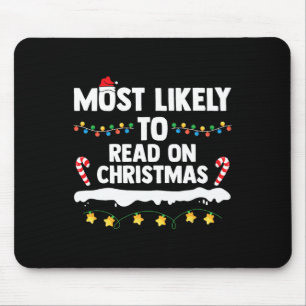 Most Likely To Read On Christmas Family Group Matc Mouse Mat