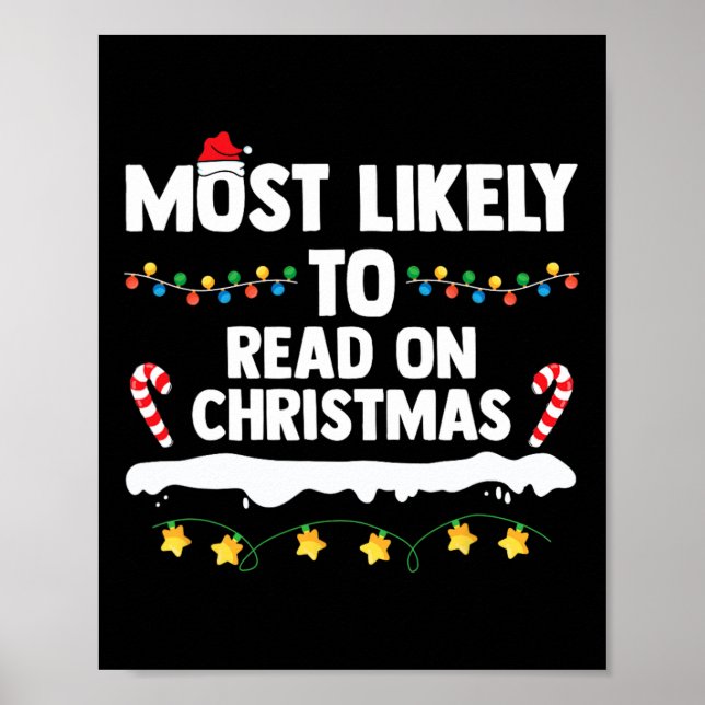 Most Likely To Read On Christmas Family Group Matc Poster (Front)