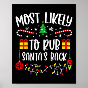 Most Likely To Rub Santa's Ck Funny Christmas Poster