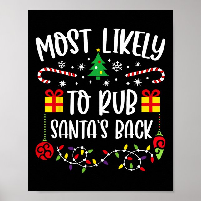 Most Likely To Rub Santa's Ck Funny Christmas  Poster (Front)