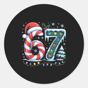 Most Likely To Say 67 Christmas Matching 7 6 Famil Classic Round Sticker