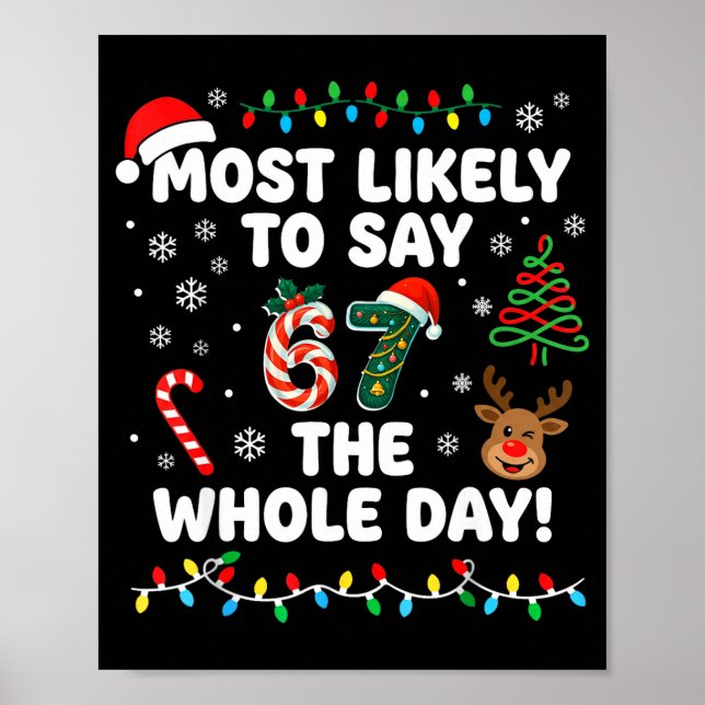 Most Likely To Say 6-7 The Whole Day Funny 67 Chri Poster (Front)