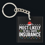 Most Likely To Sell Santa Insurance Christmas Key Ring<br><div class="desc">Most Likely To Sell Santa Insurance Christmas</div>