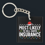 Most Likely To Sell Santa Insurance Christmas Key Ring<br><div class="desc">Most Likely To Sell Santa Insurance Christmas</div>