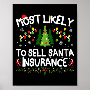 Most Likely To Sell Santa Insurance Christmas Matc Poster