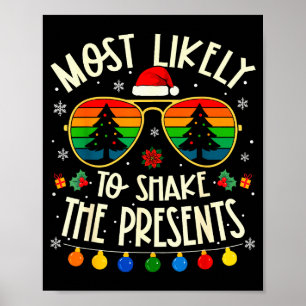 Most Likely To Shake The Funny Matching Xmas Poster