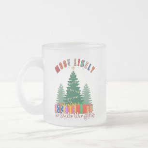 Most Likely to Shake the Gifts Frosted Glass Coffee Mug