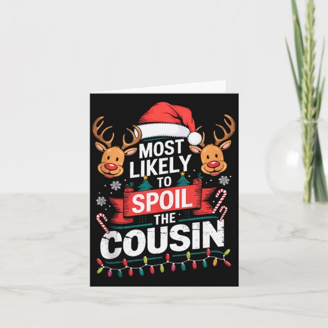 Most Likely To Sil The Cousin Christmas Party Fami Card (Front)