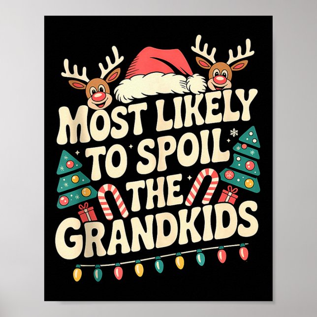 Most Likely To Sil The Grandkids Christmas Days Fu Poster (Front)