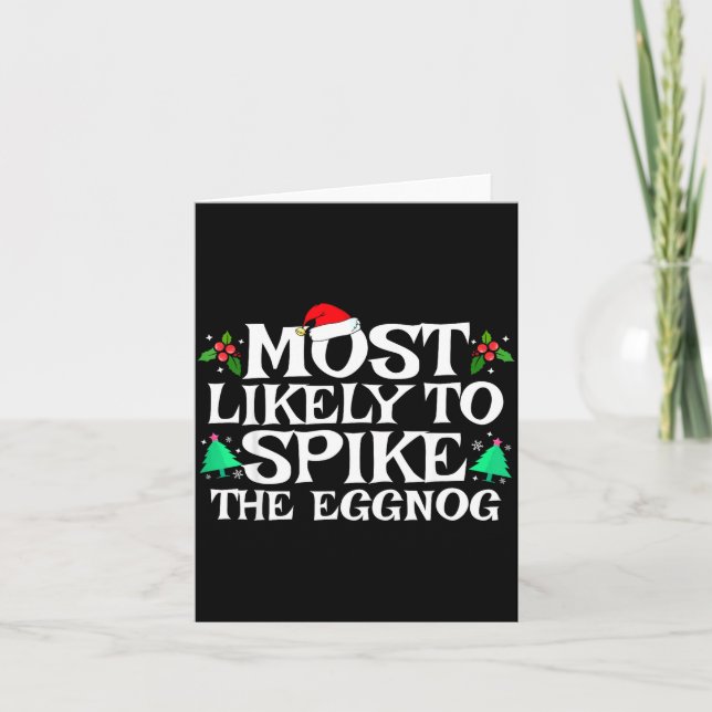 Most Likely To Ske The Eggnog Funny Matching Chris Card (Front)
