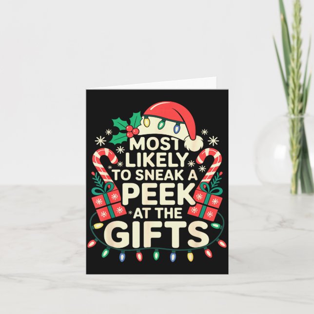 Most Likely To Sneak A Peek At The Family Christma Card (Front)
