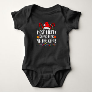 Most Likely To Sneak Peak At The Gifts Christmas Baby Bodysuit