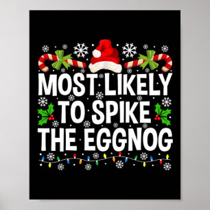 Most Likely To Spike The Eggnog Christmas Family M Poster
