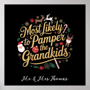 Most Likely to Spoil the Grandkids Funny Christmas Poster