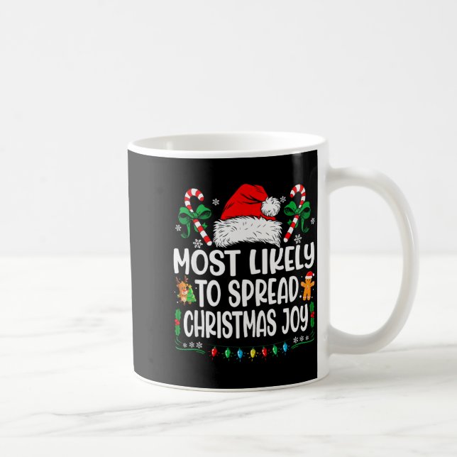 Most Likely To Spread Christmas Joy Family Matchin Coffee Mug (Right)