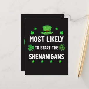 Most Likely to Start The Shenanigan Holiday Postcard