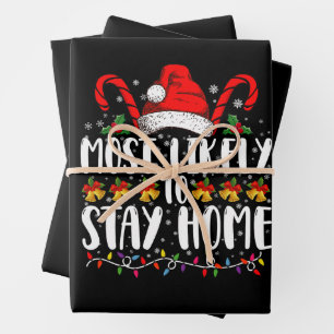 Most Likely To Stay Home Family Christmas Party  Wrapping Paper Sheet