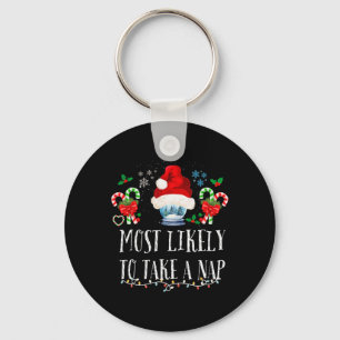 Most Likely To Take A Nap Family Matching Christma Key Ring
