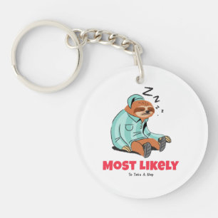 Most Likely To Take A Nap Key Ring