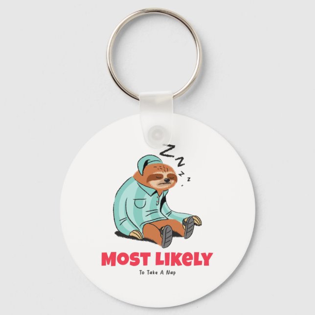 Most Likely To Take A Nap Key Ring (Front)