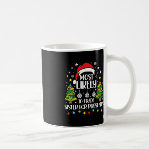 Most Likely To Trade Sister For More Presents Chri Coffee Mug