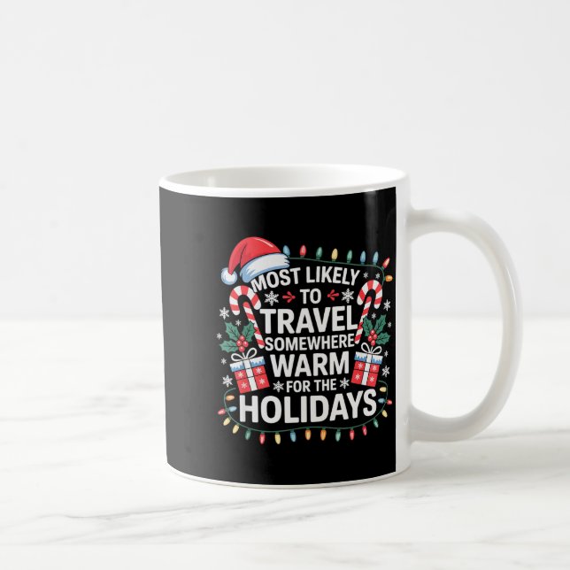 Most Likely To Travel Somewhere Warm For The Holid Coffee Mug (Right)