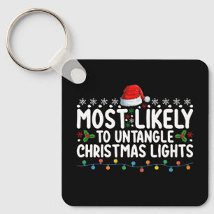 Most Likely To Untangle Christmas Lights Holiday Key Ring