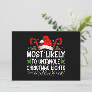 Most Likely To Untangle Christmas Lights Matching Invitation
