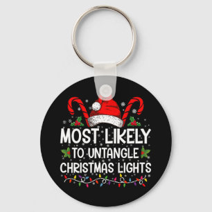 Most Likely To Untangle Christmas Lights Matching Key Ring
