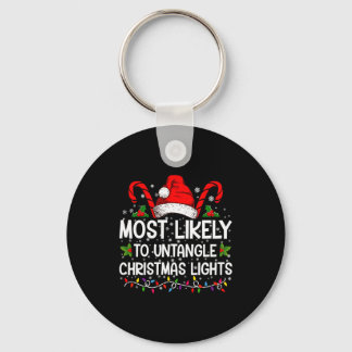 Most Likely To Untangle Christmas Lights Matching  Key Ring