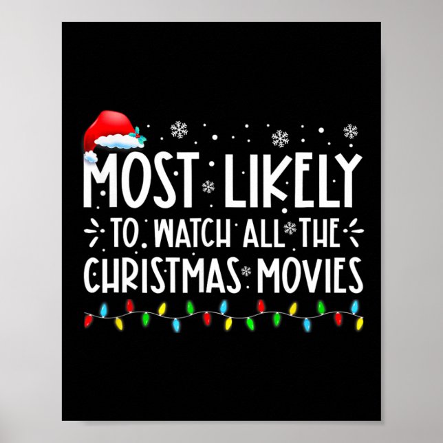 Most Likely To Watch All The Christmas Movies Chri Poster (Front)